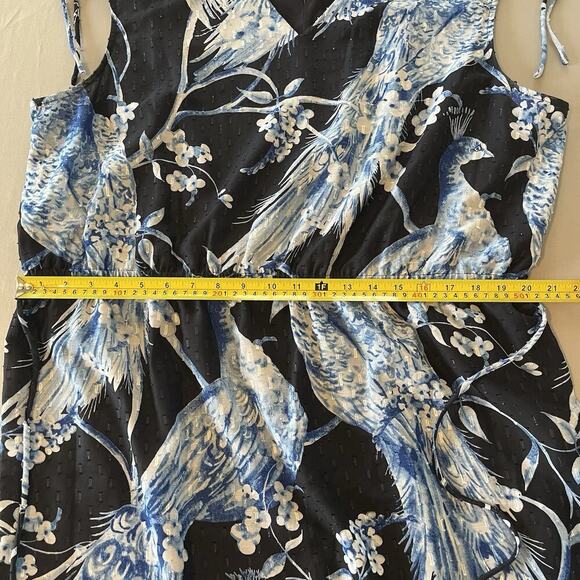 Liz Claiborne XXL Blue Peacock Sleeveless V-Neck Knee Length Dress Women's - Picture 8 of 9